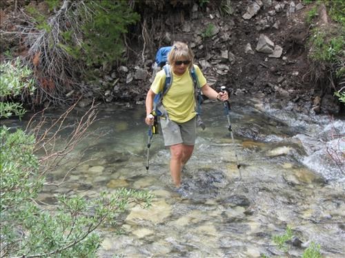 {206 Barb Mitchell} fords the Elbow River.