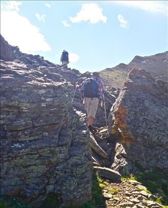 Up through a rock band on the way to the North summit