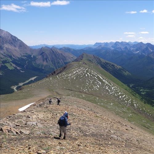 Starting down from the North Summit