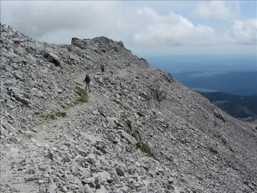 Aldis & Madeleine along the summit trail of Moose Mtn