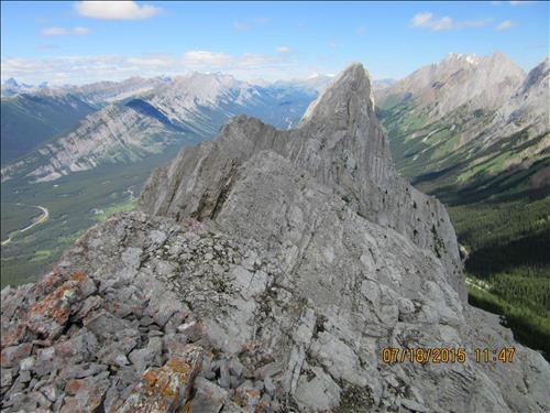 At least 3 towers, quite impassable, between us and the summit block