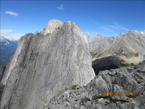 One of the many towers to downclimb, Alda & Greg on top