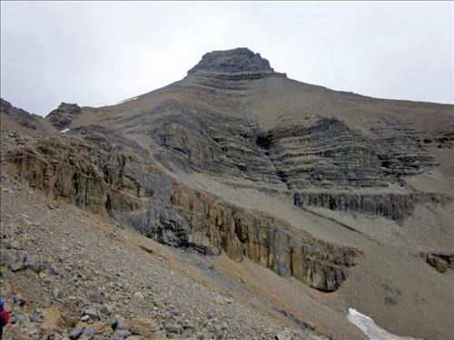 West side of Mount Noyes (ascended little cliff bands to climber's left of the dark drainage line).