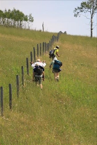 Climbing the last hill before the turn-around point at the corral