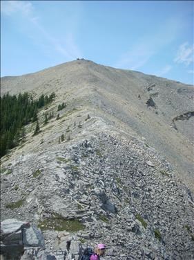 Looking up to the summit of Peak 446270