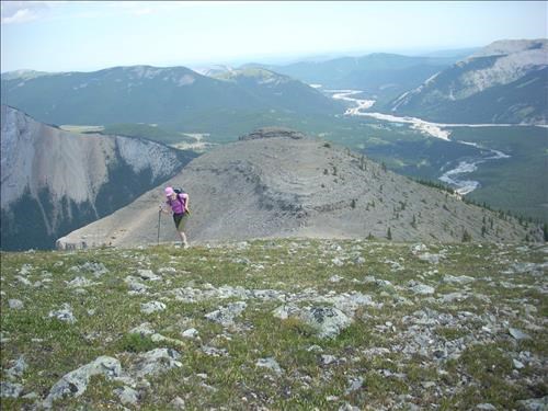 View looking down ridge towards Elbow River