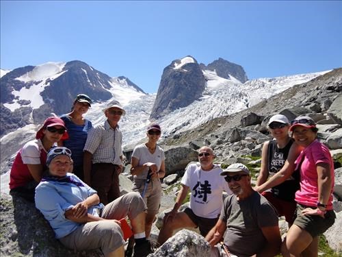 Conrad Kain hut/ Cordula, Janice, Mayumi, John, Rosanne, Ivan, Bernie, Teresa, Yoko/