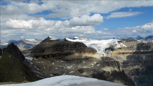 Looking East from the summit towards the Emerald Glacier