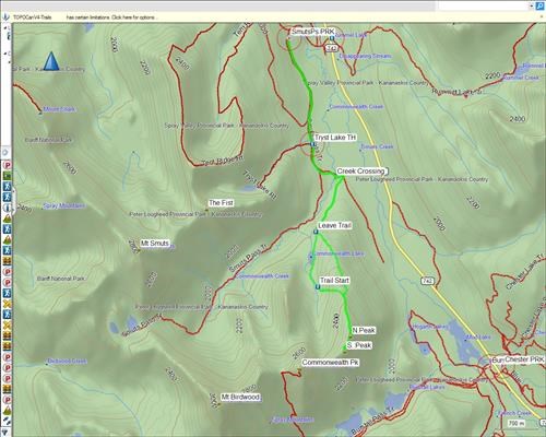 Commonwealth Ridge GPS Track on TOPO