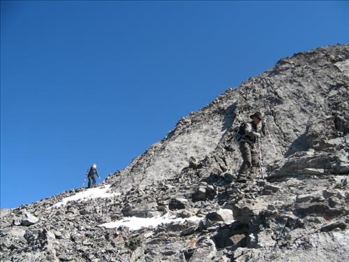 Coming down from the unnamed summit