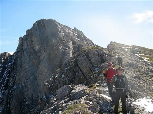 Returning to the col with unnamed summit behind