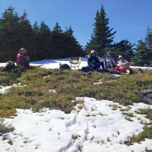 Karen, Valerie, Breita, and June enjoying lunch break