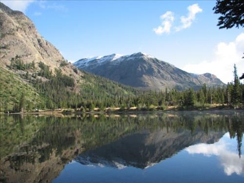 Crystal clear lake and sky the morning after the storm