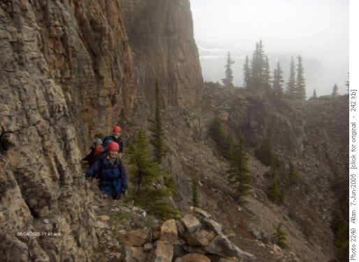 Ledge to ascent gully