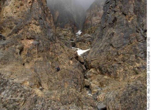 Gully descent from Goat Plateau