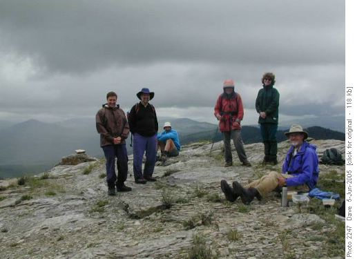 Lunch on top, thunder and rain in background