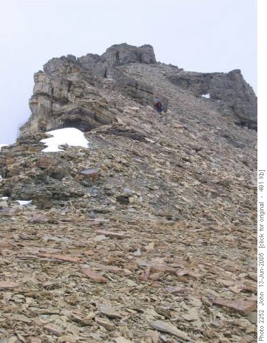 Descending from high point on Helena ridge