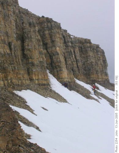 Traversing below Stuart Knob