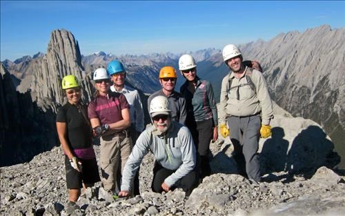 Susan, Ulrike,David, John, Clifton, Inge and Brian summit Mt. Edith centre peak Susan, Ulrike,David, John, Clifton, Inge and Brian summit Mt. Edith centre peak