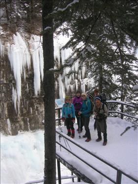 Group by Ice Curtains forming by Upper Falls