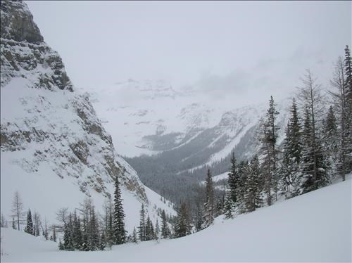 Looking down into the bottom half of Whymper
