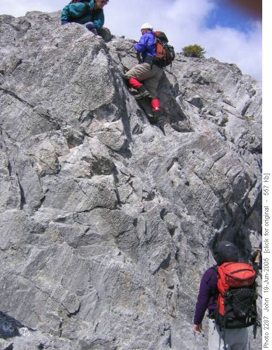 Crux on Wasootch ridge scramble