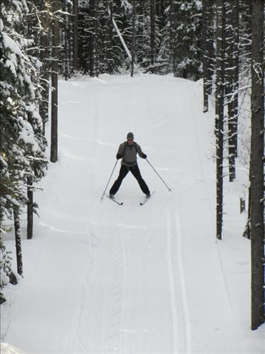 {1149 Bernie Rosner} descending a hill on Lynx trail