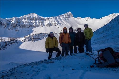Jean-Michel, John, Jim, Shirley and guest Dan at Smuts pass, Jean-Michel, John, Jim, Shirley and guest Dan at Smuts pass,