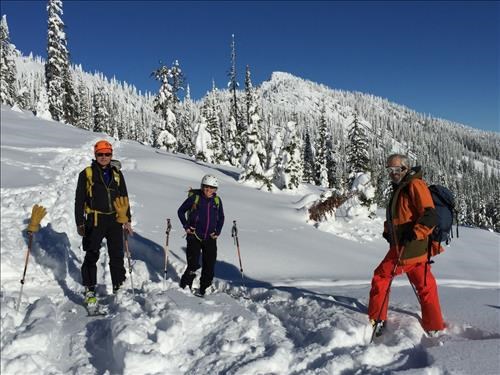 David B. - Cathryn R. -John R on Kootenay Pass Trail