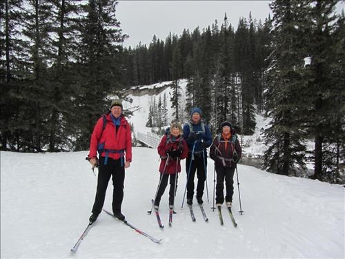 {177 Ron Hunter}, {206 Barb Mitchell}, {154 Philip Creery} & {444 Nancy Earle} at Spray loop bridge 