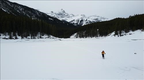 Maria crossing the lake