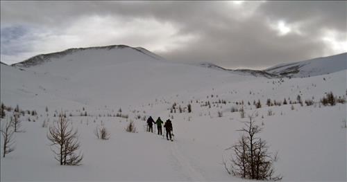 Skied Slope In The Background
