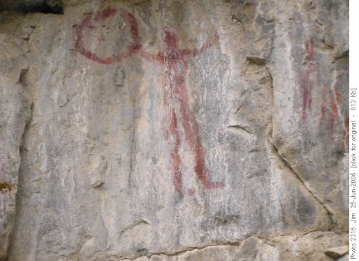 Native Rock Art beside the Grassi Lake trail.