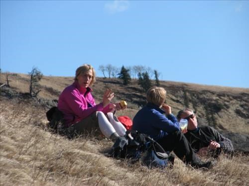 Lunch on the hill above the Sheep River