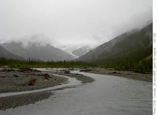Turn-Around point along glacier River, 4km West of Glacier Lake.