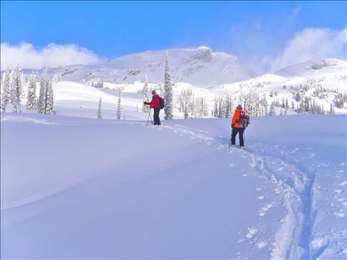 Nearing the top of the Castor Glades - Doug and Chris