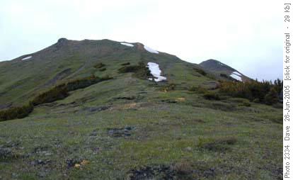 Mount Lipset summit to right of ridge