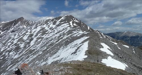 Eight RMRs Ascending The Ridge - Looking North