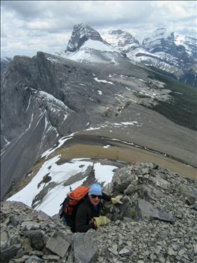 Ross coming up through one of the short cliffbands