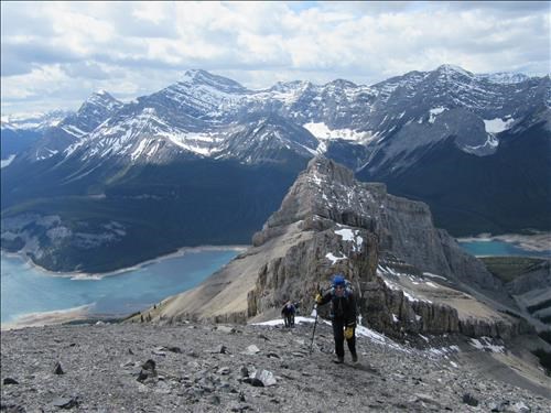 Rosanne a few steps below the summit