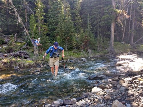 Bruce crossing Wilkinson Creek.