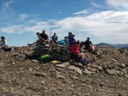Ramblers on the summit of Pasque Mountain.