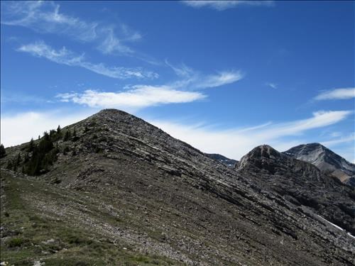 South and North Twin Towers from the upper section of the East ridge