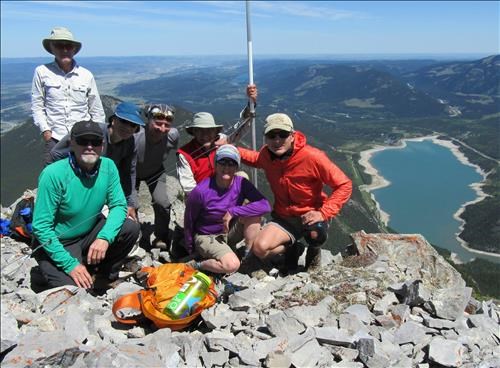 Group photo on the summit of South Twin Tower