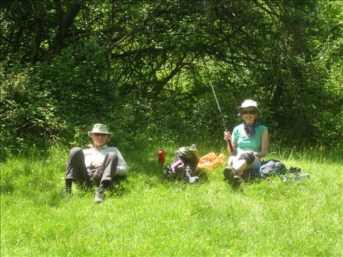 Lunch in meadow of Val Sanagra