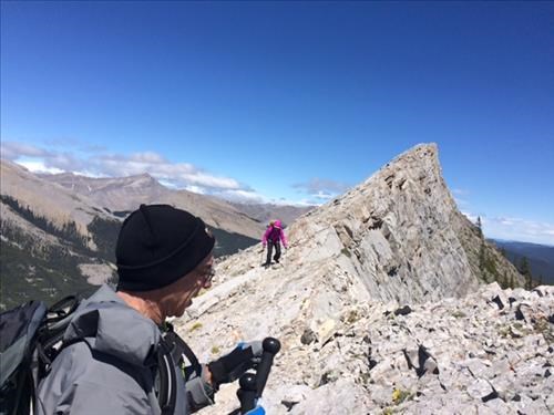 Scott and Jeanette managing the wind gusts on the ridgetop