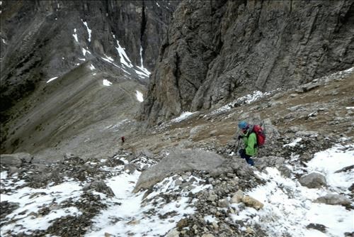 Heading down to Cory Pass.