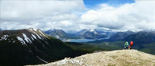 The sun finally makes an appearance on our way down.