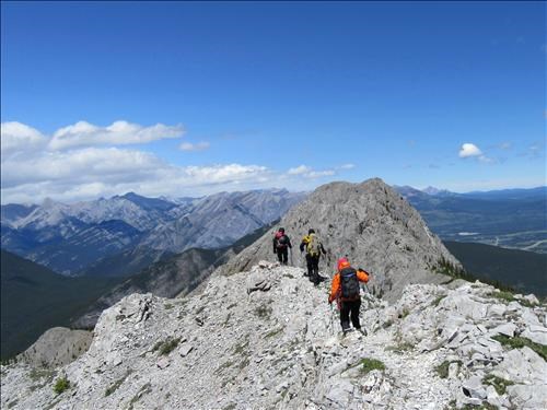 Traversing the ridge between South Baldy and Mount Baldy