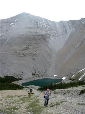On our way to the ridge with Mt.Bryant and eponymous lake